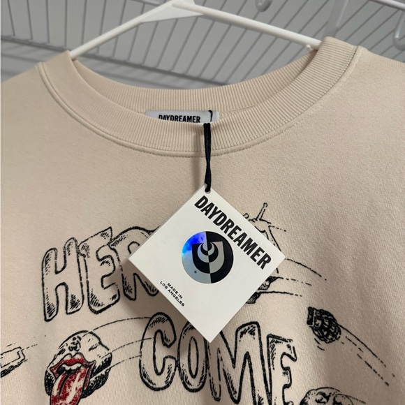 Daydreamer Cream Rolling Stones Graphic Crewneck Sweatshirt - Picture 3 of 4